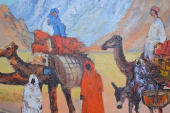 Constantin MANET - Famille nomade en Tunisie, Huile sur toile 2
