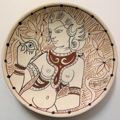 Jean COCTEAU - Jeune-fille à l’oeil, Céramique originale signée (5 exemplaires) 2