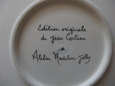 Jean COCTEAU - Faune aux raisins, 1962, Céramique originale signée 2