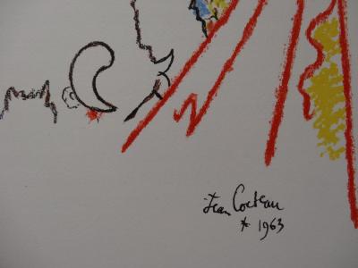 Jean COCTEAU : Toréador esquivant le taureau - LITHOGRAPHIE ORIGINALE SIGNÉE 2