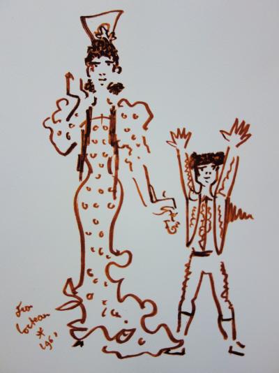 Jean COCTEAU : La mère avec le fils du Torero - Lithographie signée, 1965 2