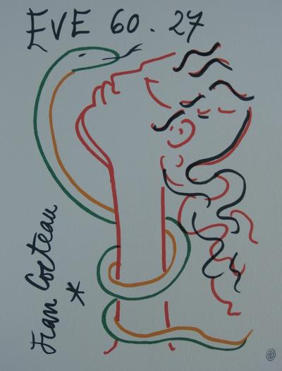 Jean COCTEAU - Eve et le serpent, Lithographie signée 2