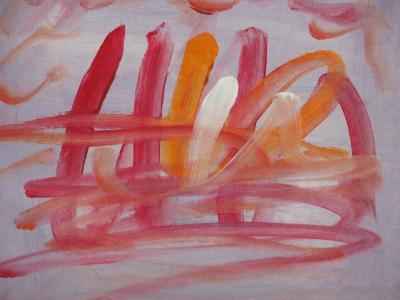 Ervin NEUHAUS : Ondes colorées, Gouache originale signée 2