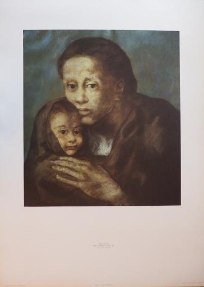 Pablo PICASSO - Mère et enfant au fichu, Affiche originale 1966 2