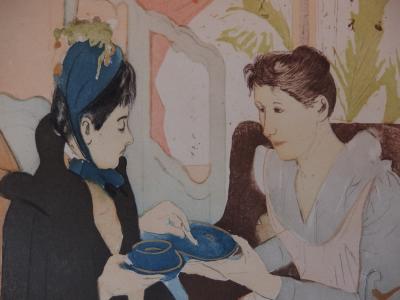Mary CASSATT - Le thé à l’anglaise, Gravure originale signée 2