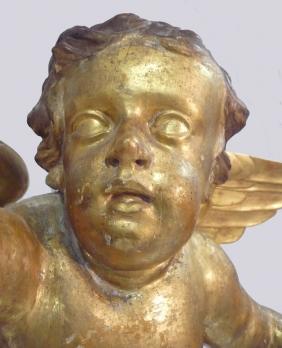 ITALIE, vers 1700 - Important cherubin sculpté en bois doré 2