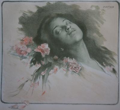 Albert-Émile Artigue -  Albine , Lithographie originale  signée (1897) 2