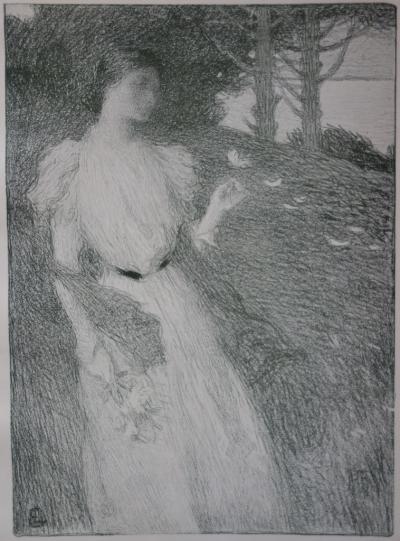 Ernest LAURENT -  Soir d’octobre, Lithographie originale  signée (1897) 2