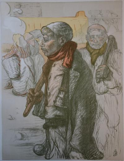 J.G. BESSON - Au pays noir, 1897, Lithographie originale  signée 2