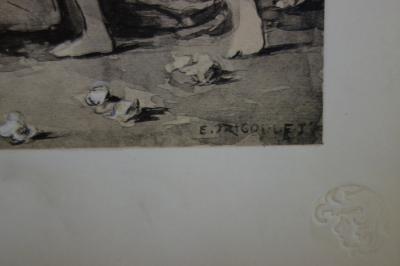 E. Trigoulet - Route des Enfers - Lithographie originale  signée (1897) 2