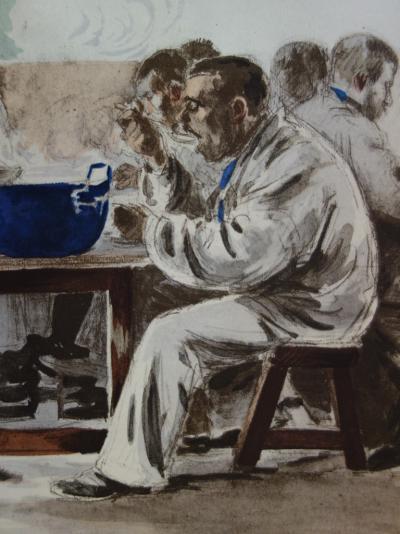 Jacques Baseilhac - La soupe à la chambrée, Lithographie originale signée (1897) 2