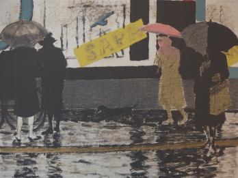 Maurice BRIANCHON - La pluie, Lithographie originale signée 2