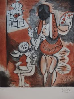 VILATO - Femme espagnole avec sa fille, Gravure et aquatinte signée 2