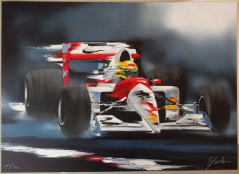 Victor SPAHN - Formule 1 : Ayrton Senna, Lithographie signée 2