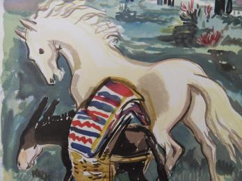Yves BRAYER - Le cheval et l’âne, 1961, Lithographie 2
