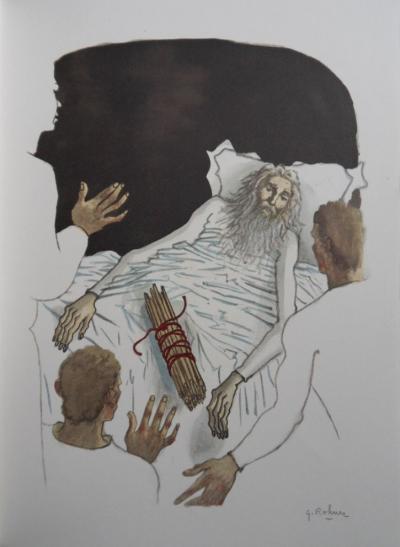 Georges ROHNER - Le vieillard et ses enfants, Lithographie originale 2