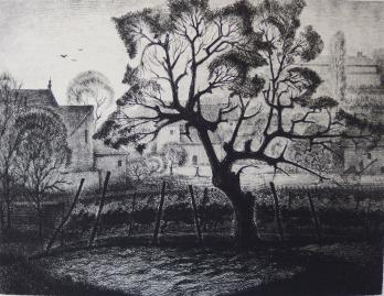 Jean-Marie ESTHEBE - L’arbre-mémoire du village, Gravure originale signée 2