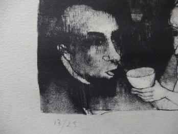 François HEAULMÉ - La soupe des pauvres, Lithographie originale signée 2