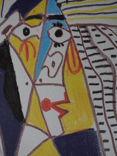 Pablo Picasso (d’après) : Personnage cubiste au chapeau, Lithographie signée 2