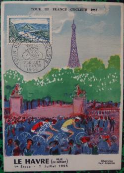 Kees VAN DONGEN - L’arrivée du Tour de France 1955, Lithographie 2