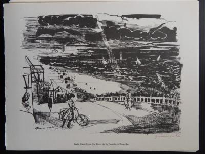 Émile GRAU-SALA - La Route de la Corniche à Trouville, 1961, Héliogravure signée 2