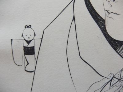 Tsugouharu FOUJITA - Japonaises aux poupées, 1955, Gravure originale 2