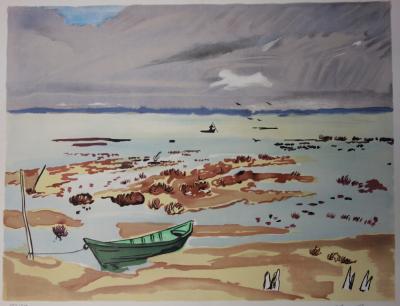 Yves Brayer - La plage de Bretagne, Lithographie, signée, numérotée 2