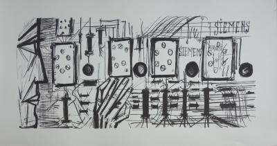 Bernard BUFFET - L’homme et les circuits électriques, Lithographie signée 2