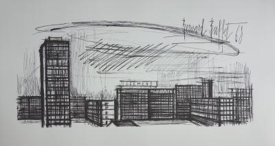 Bernard BUFFET - Buildings, Lithographie signée 2
