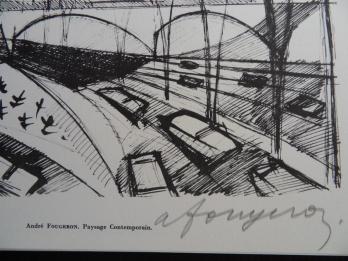 André FOUGERON - Paysage Contemporain, 1961, Héliogravure signée 2