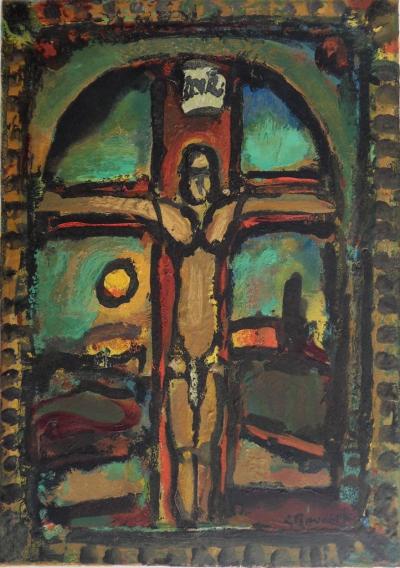 Georges ROUAULT - Crucifixion, Bois gravé et gaufrage 2