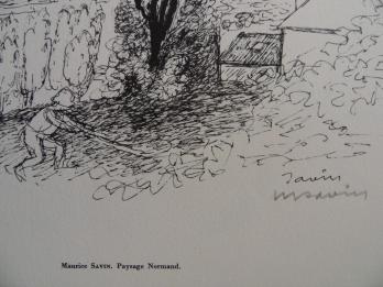 Maurice SAVIN - Paysage Normand, 1961, Héliogravure signée 2