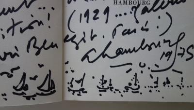 André HAMBOURG : Bord de mer, Dédicace avec dessin signé 2