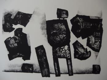 WITOLD-K - Homme debout, Lithographie originale sur pierre 2