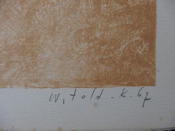 WITOLD-K - Petit groupe joyeux, Lithographie originale sur pierre 2
