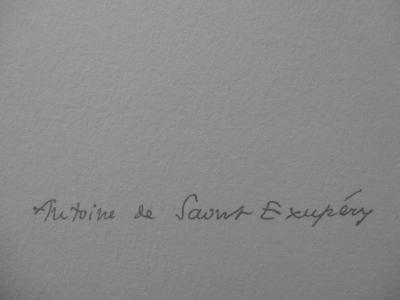 Antoine de SAINT-EXUPÉRY (d’après) - Le Petit Prince parmi les fleurs, Lithographie signée 2