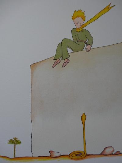 Antoine de SAINT-EXUPÉRY (d’après) - Le Petit Prince et le serpent, Lithographie signée 2