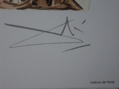 Salvador DALI - Le Cheval de Troie, Lithographie originale signée 2