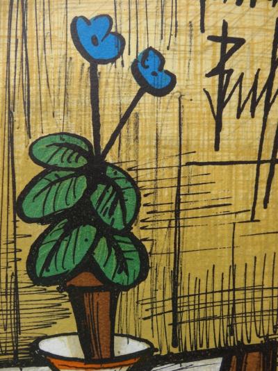 Bernard BUFFET - Petite primevère bleue, 1980, Lithographie signée 2