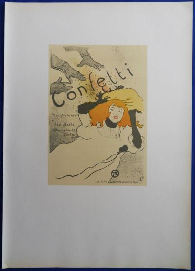 Henri de TOULOUSE LAUTREC (d’après) - Confetti, Lithographie Signée 1946 2