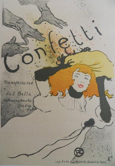 Henri de TOULOUSE LAUTREC (d’après) - Confetti, Lithographie Signée 1946 2
