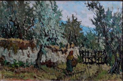 Giuseppe COMPARINI - Paysage avec oliviers, Huile sur toile 2