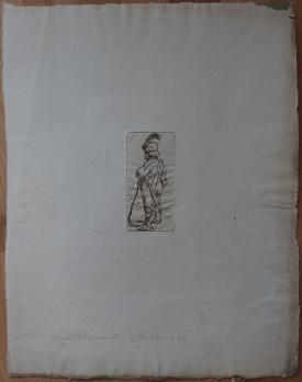 REMBRANDT (d’après) - Le soldat, Gravure réalisée par Gilbert Poillerat, Signée 2