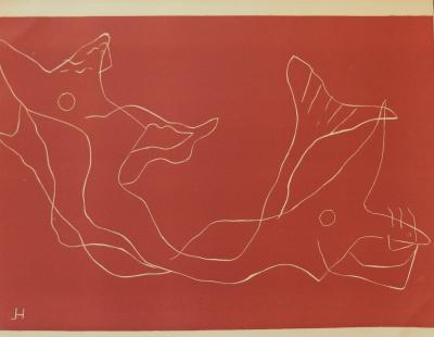 Henri LAURENS : Deux sirènes, Gravure originale, signé (1959) 2