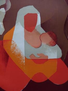 Louis TOFFOLI - Maternité à l’âne, Lithographie originale 1963 2