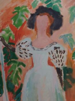 Jules CAVAILLES - La robe blanche, Peinture sur papier signée 2