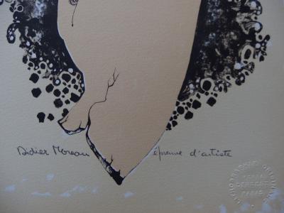 Didier MOREAU - Femme entourée par ses cheveux, Lithographie originale signée 2