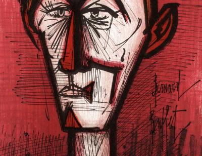 Bernard BUFFET - Le clown rouge, 1967 - Lithographie originale 2