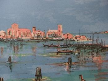 Maurice BUFFET - Les îles à Venise, lithographie originale signée 2