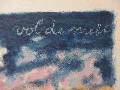 Jules CAVAILLES - Saint Exupéry : Vol de Nuit, Peinture signée 2